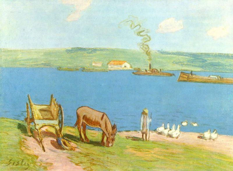 Alfred Sisley Flussufer Spain oil painting art